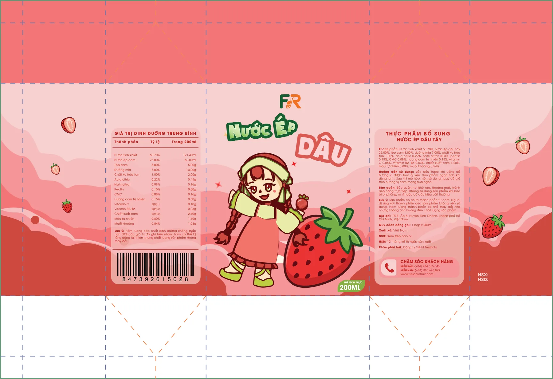Mockup bao bì dâu Freshora 1