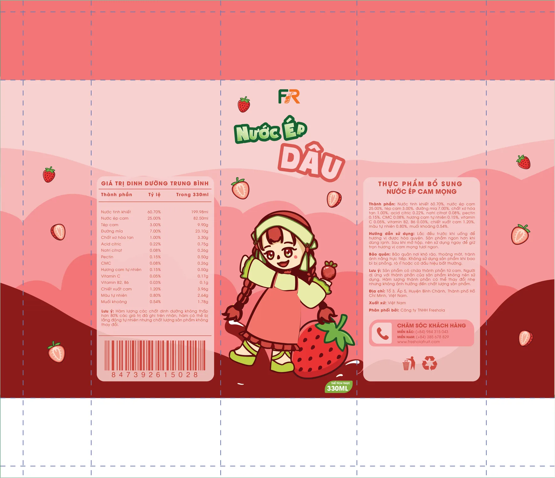 Mockup bao bì dâu Freshora 2