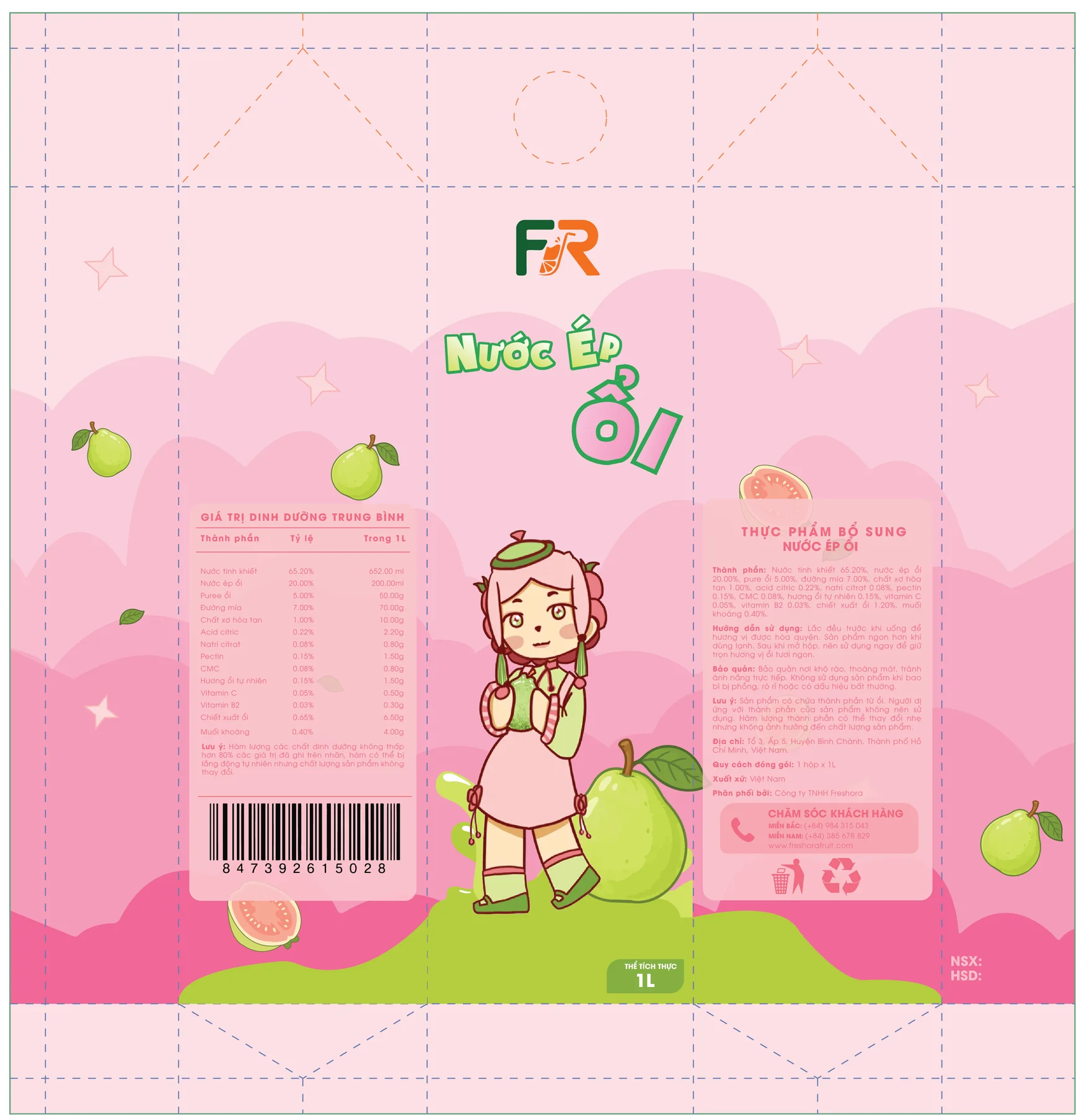 Mockup bao bì ổi Freshora 1