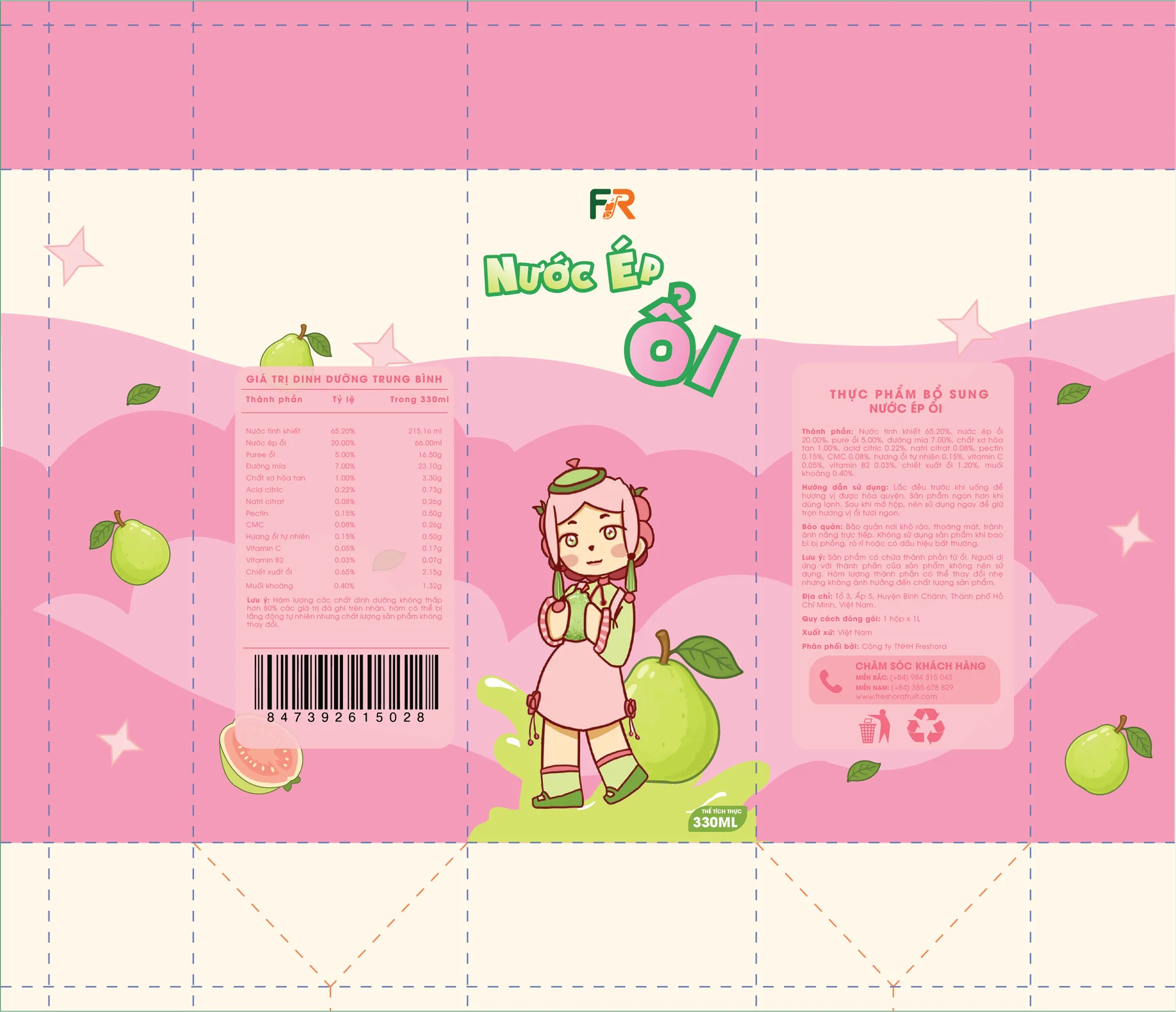 Mockup bao bì ổi Freshora 2