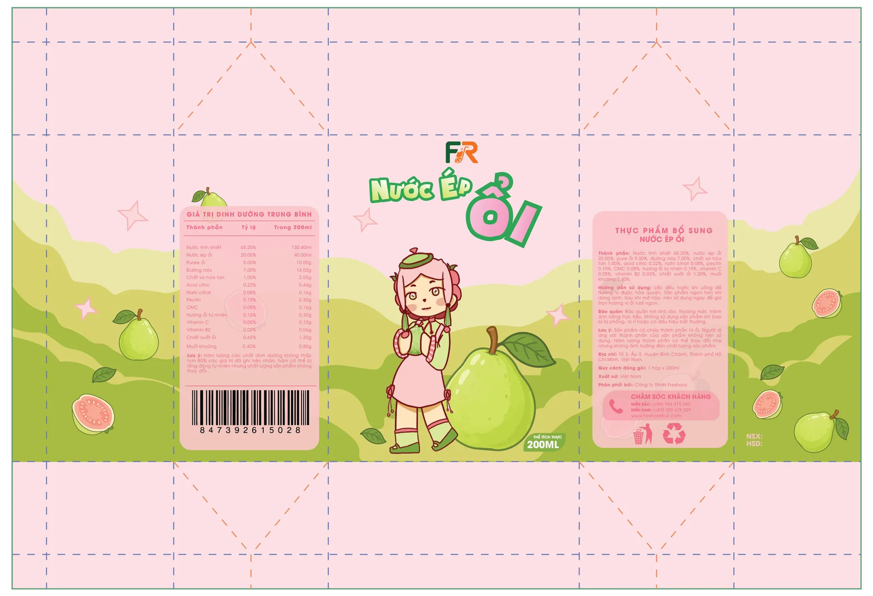 Mockup bao bì ổi Freshora 4