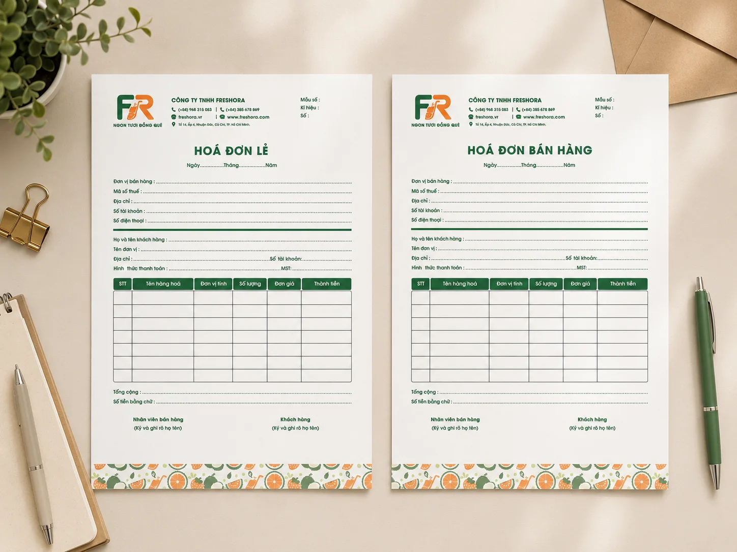 Mockup hệ ứng dụng Freshora 4